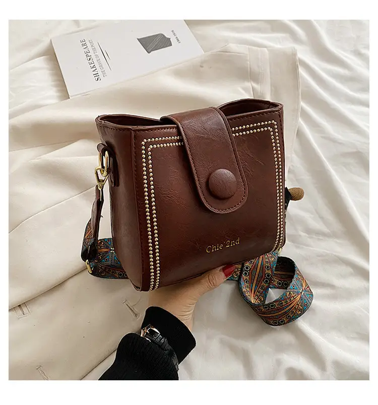 Black Women's Crossbody Shoulder Bag with Studded Design — feature 18
