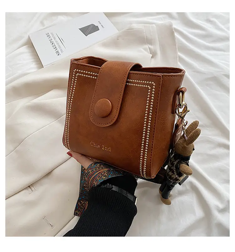 Black Women's Crossbody Shoulder Bag with Studded Design — feature 19
