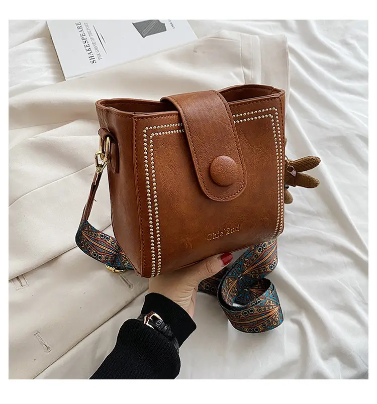 Black Women's Crossbody Shoulder Bag with Studded Design — feature 20