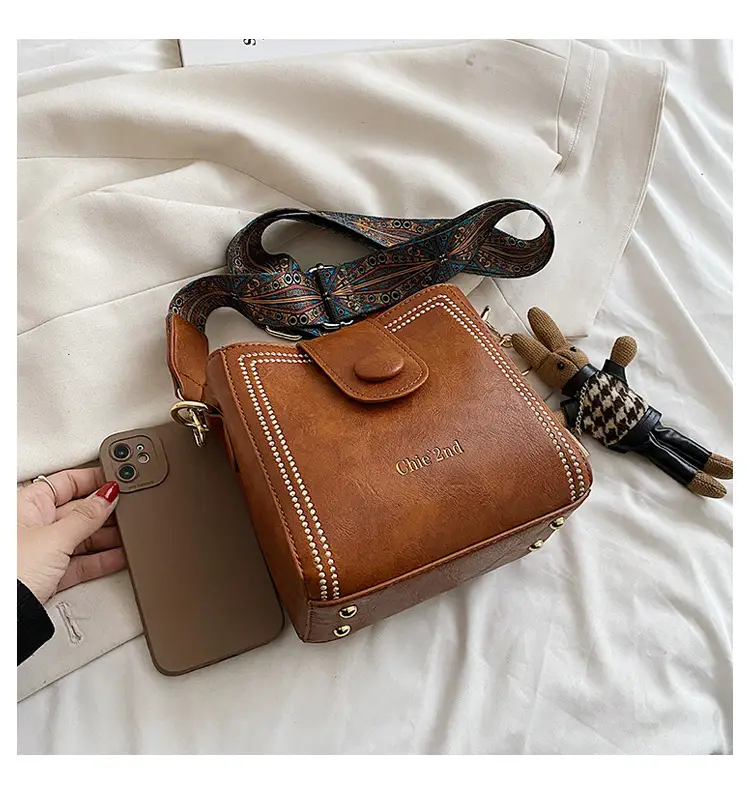 Black Women's Crossbody Shoulder Bag with Studded Design — feature 30