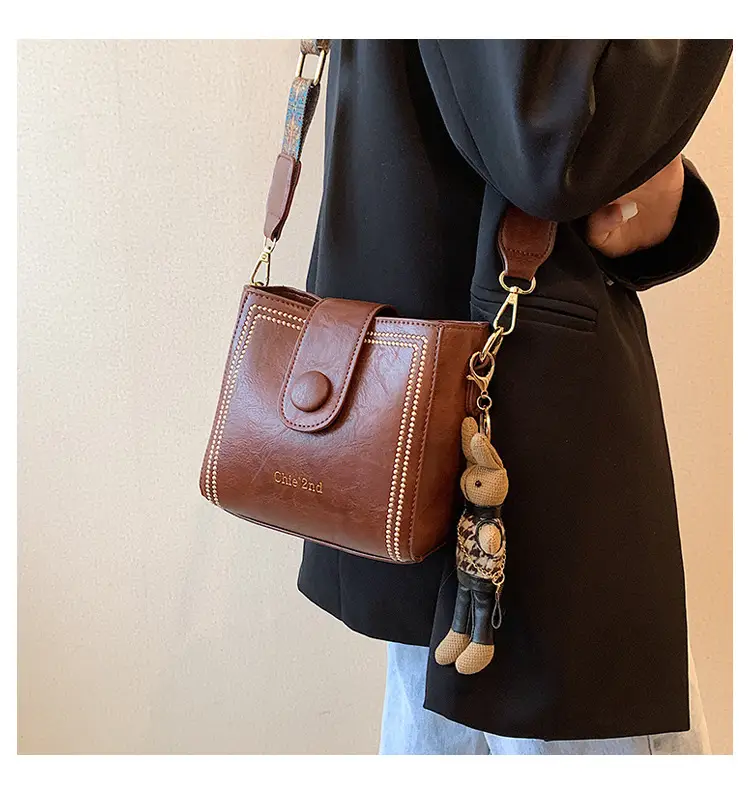 Black Women's Crossbody Shoulder Bag with Studded Design — feature 34