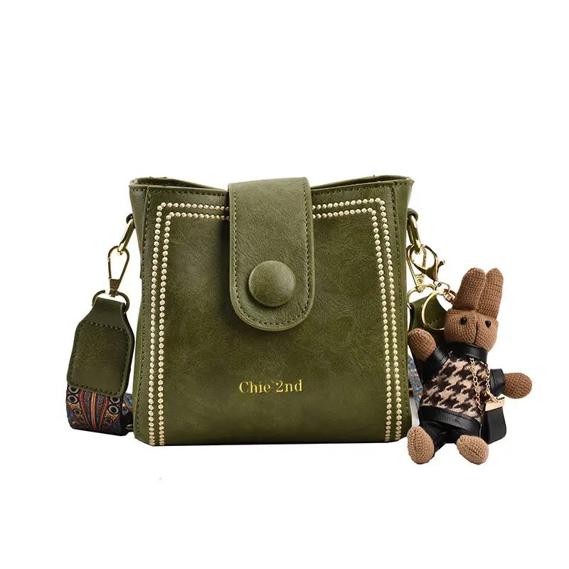Black Women's Crossbody Shoulder Bag with Studded Design - Image 4