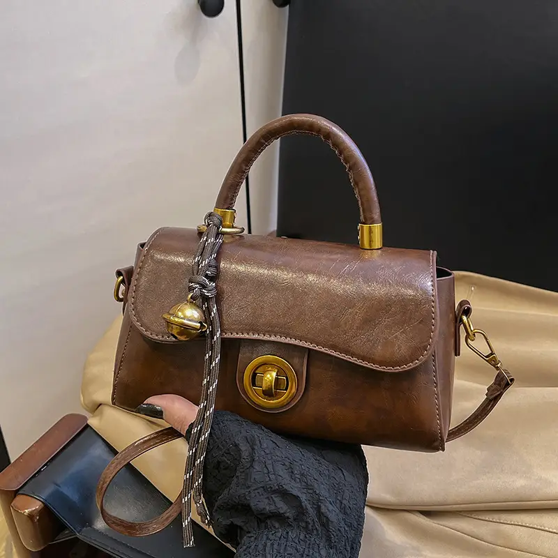 Black Satchel Bag for Women 2025 Retro Style - Image 5