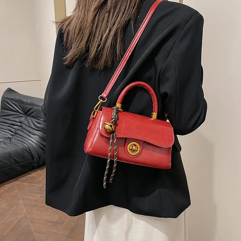 Black Satchel Bag for Women 2025 Retro Style - Image 6