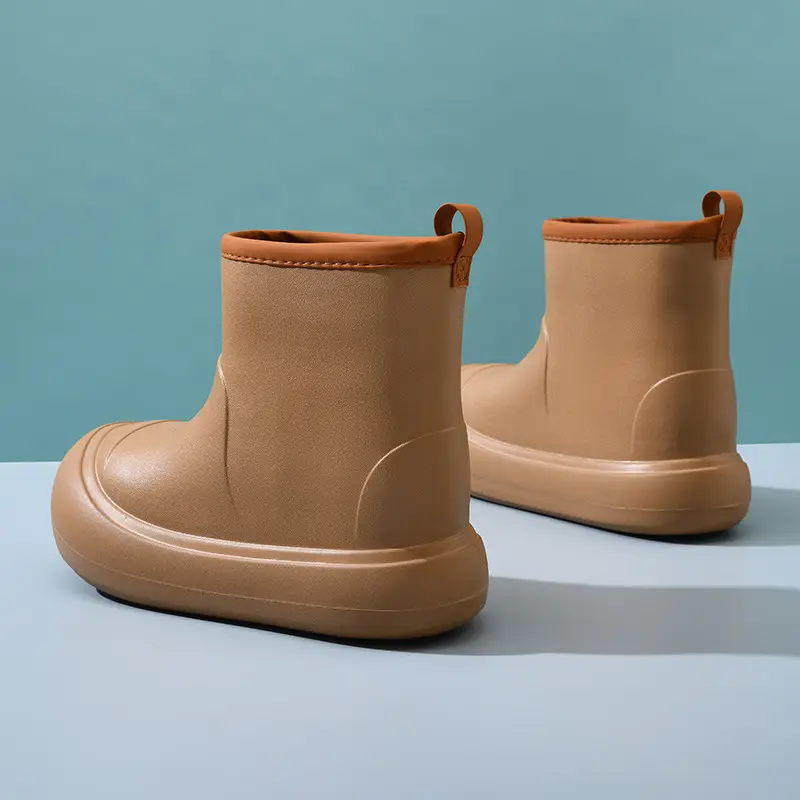 Cute mid-barrel rain shoes women's thick-soled non-slip outer wear rain boots for all seasons wear-resistant EVA waterproof high-grade water shoes - Image 6