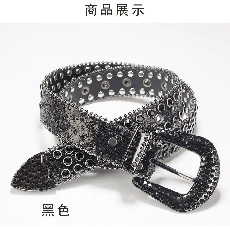 Black Diamond Rhinestone Belt for Men Women — feature 12