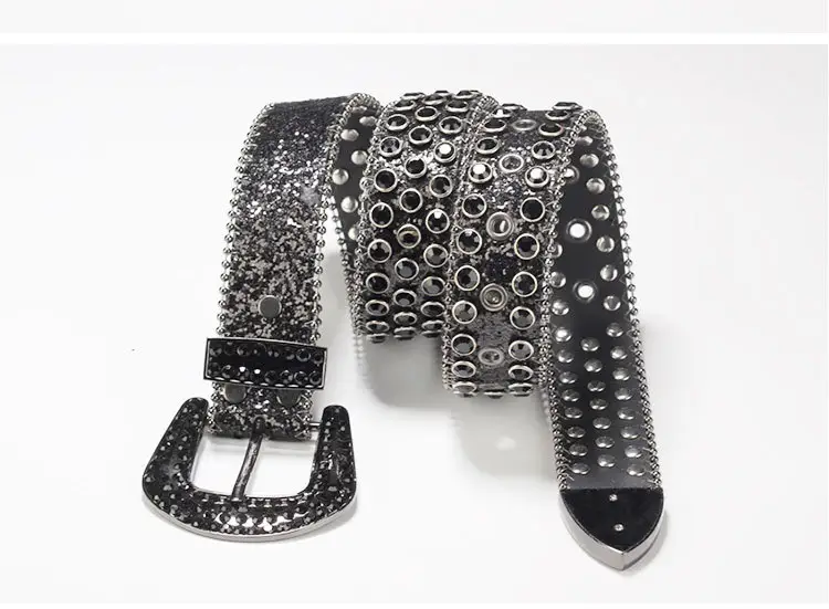 Black Diamond Rhinestone Belt for Men Women — feature 14