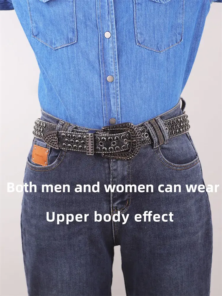 Black Diamond Rhinestone Belt for Men Women — feature 16