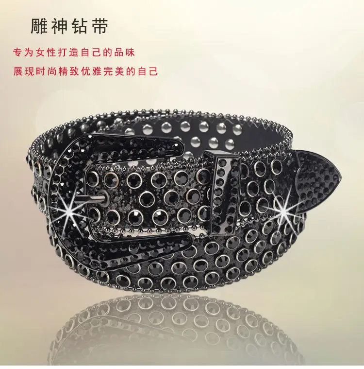 Black Diamond Rhinestone Belt for Men Women — feature 5