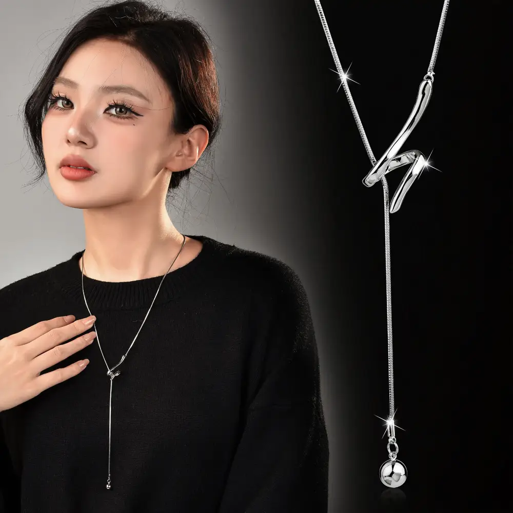 Adjustable Snake Necklace for Women Silver Chain - Image 4
