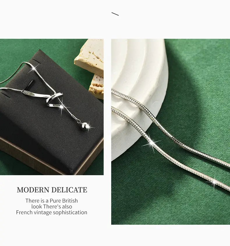 Adjustable Snake Necklace for Women Silver Chain — feature 6