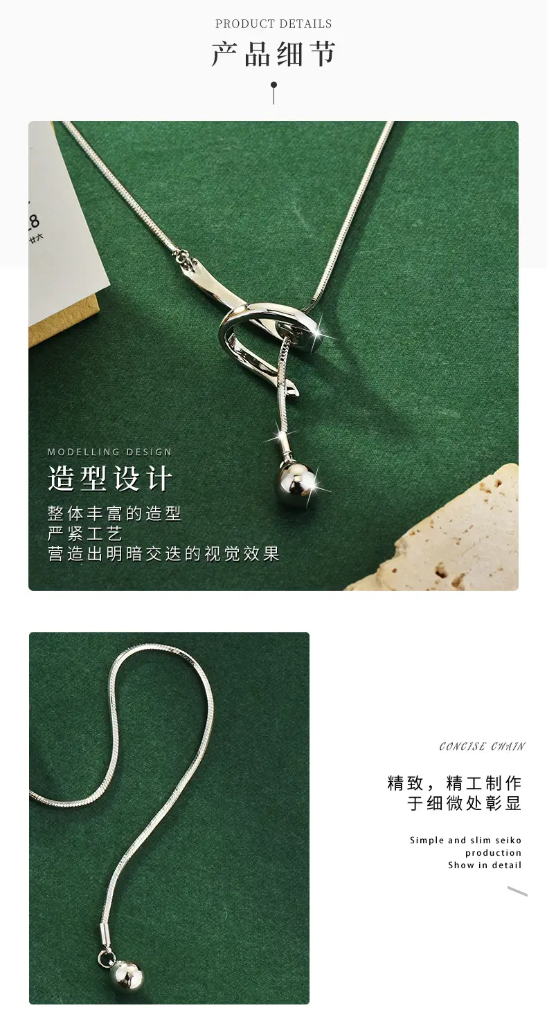 Adjustable Snake Necklace for Women Silver Chain — feature 7