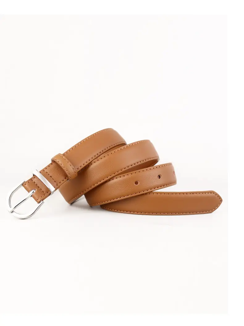 Women's Black Pin Buckle Genuine Leather Belt — feature 10