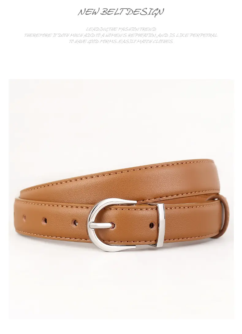 Women's Black Pin Buckle Genuine Leather Belt — feature 20