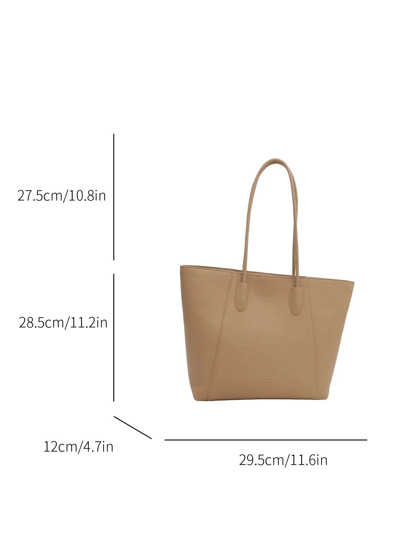 Women's Large Capacity Shoulder Bag Brown Leather β feature 5