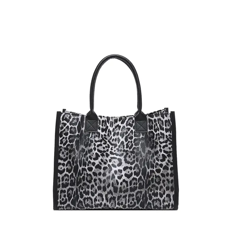 Vintage Leopard Print Women's Shoulder Bag Large Capacity - Image 9