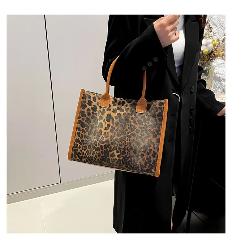 Vintage Leopard Print Women's Shoulder Bag Large Capacity — feature 14