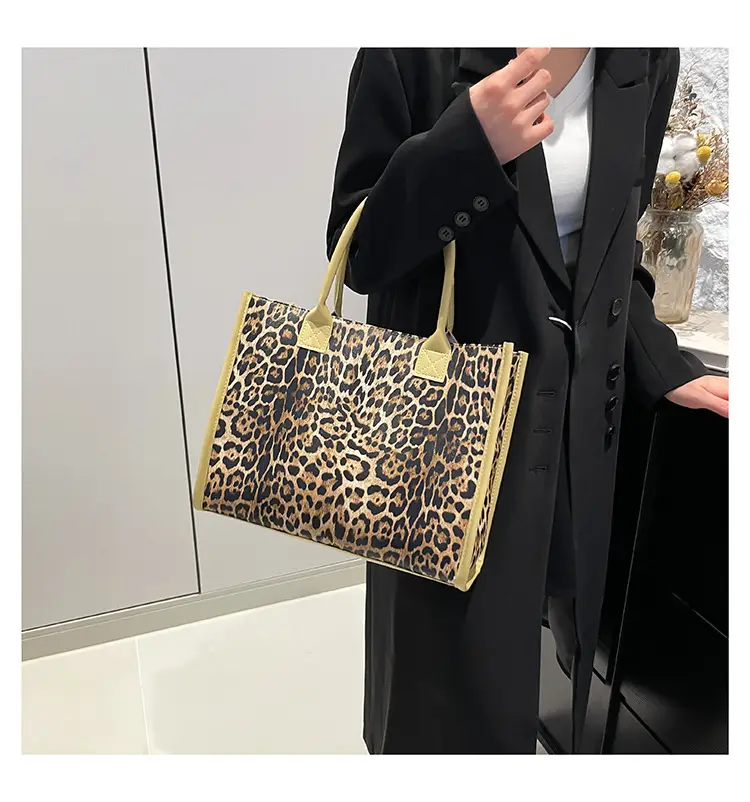 Vintage Leopard Print Women's Shoulder Bag Large Capacity — feature 17