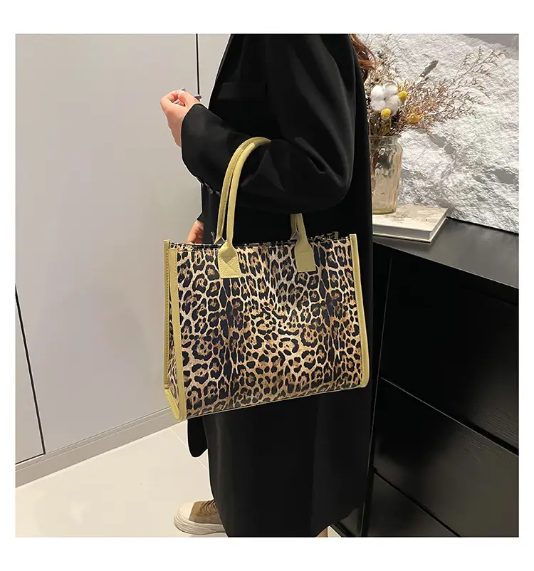 Vintage Leopard Print Women's Shoulder Bag Large Capacity — feature 19