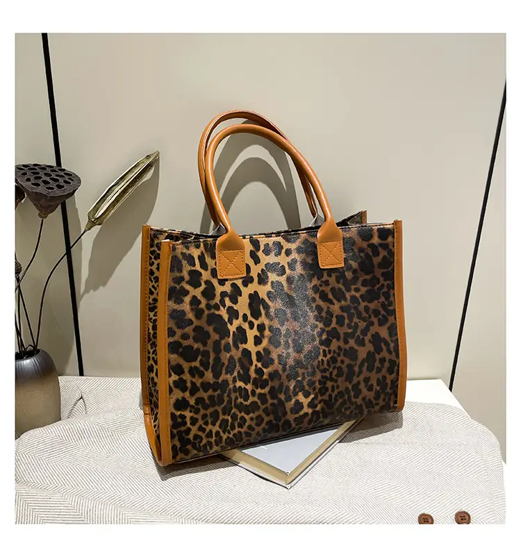 Vintage Leopard Print Women's Shoulder Bag Large Capacity — feature 21