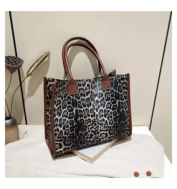 Vintage Leopard Print Women's Shoulder Bag Large Capacity — feature 23