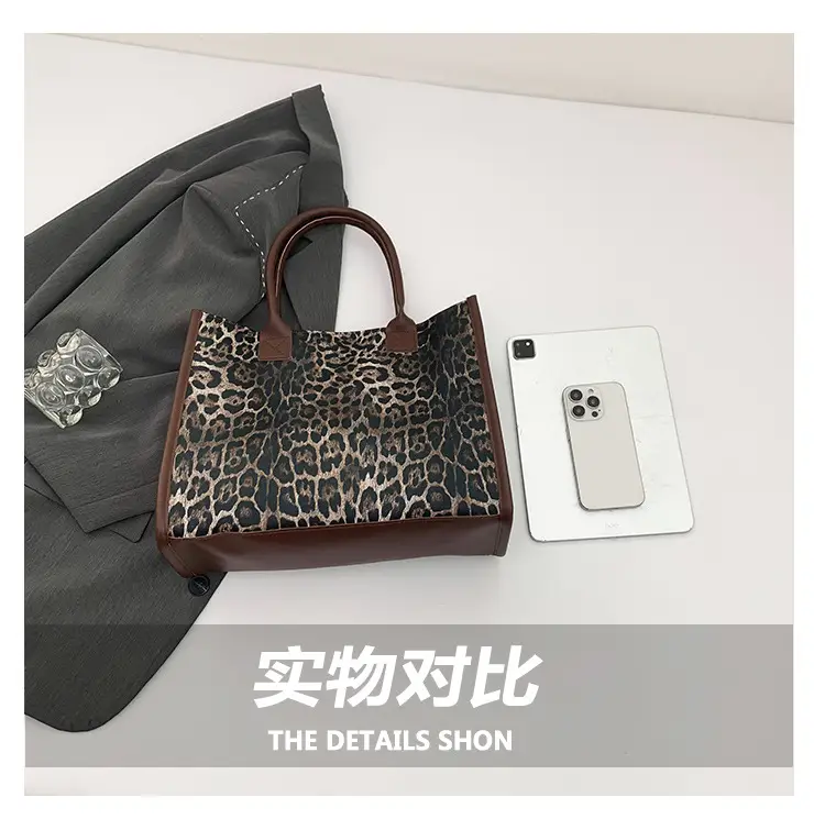 Vintage Leopard Print Women's Shoulder Bag Large Capacity — feature 5