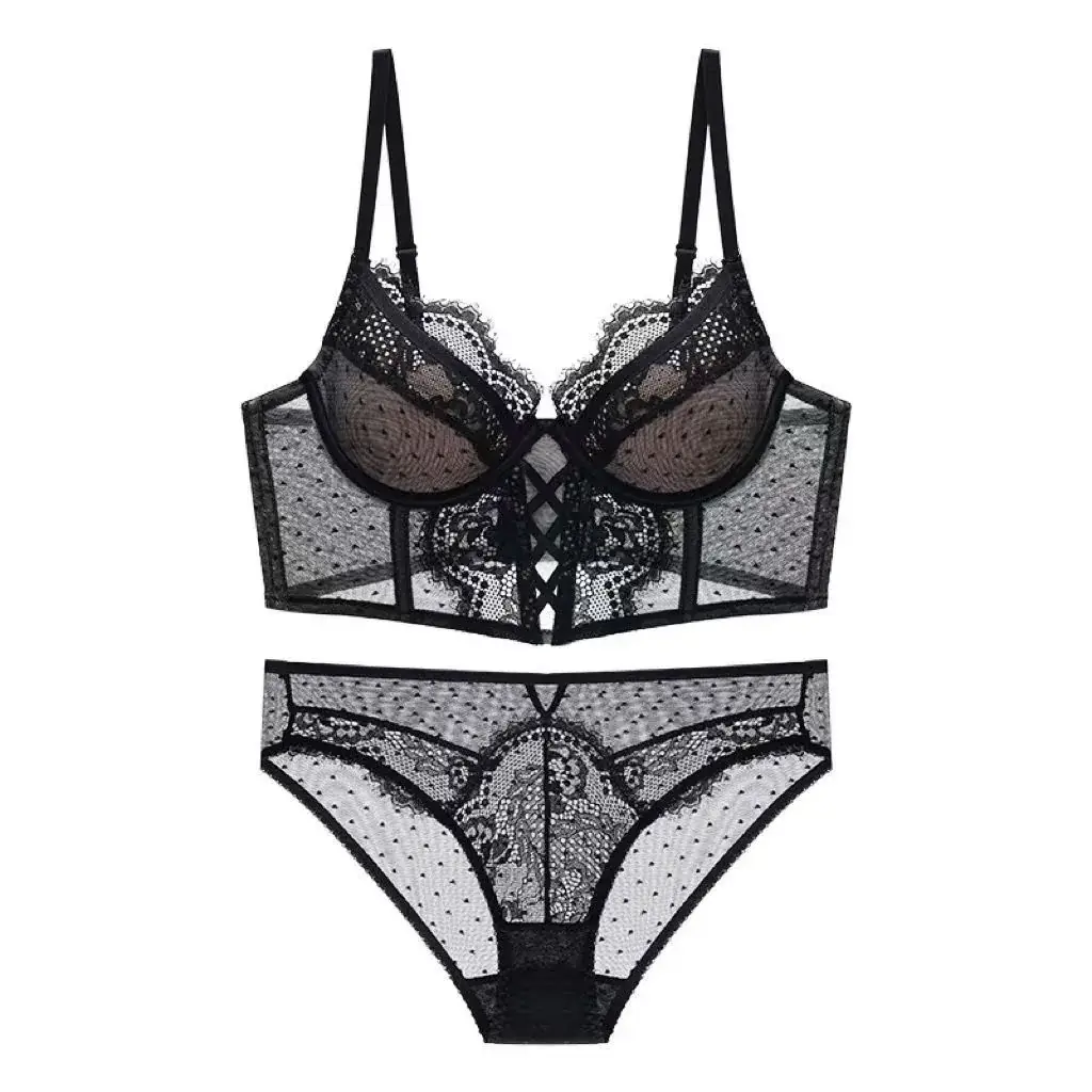 Lace Fishbone Bra Slimming Waist Underwear Women Large Chest Small - Image 9