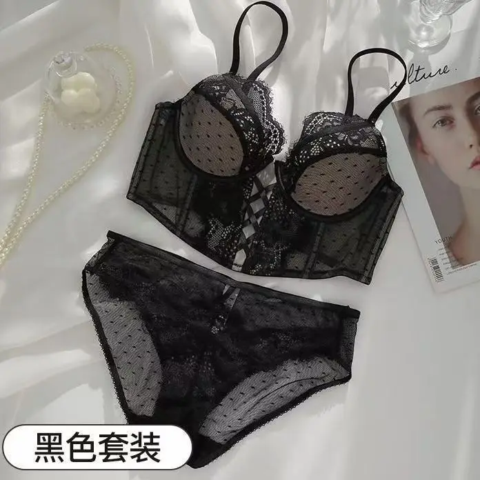 Lace Fishbone Bra Slimming Waist Underwear Women Large Chest Small — feature 10