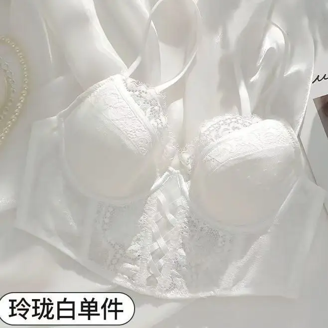 Lace Fishbone Bra Slimming Waist Underwear Women Large Chest Small — feature 13