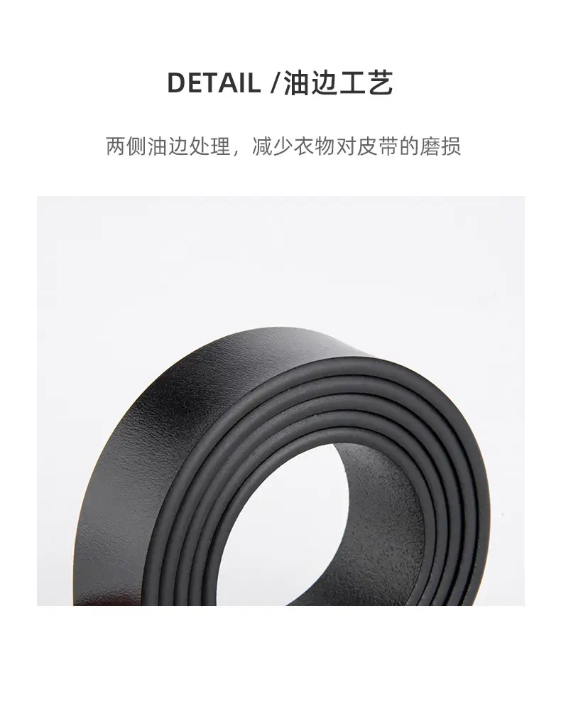 Women's Korean Belt Black Genuine Leather Round Buckle — feature 7