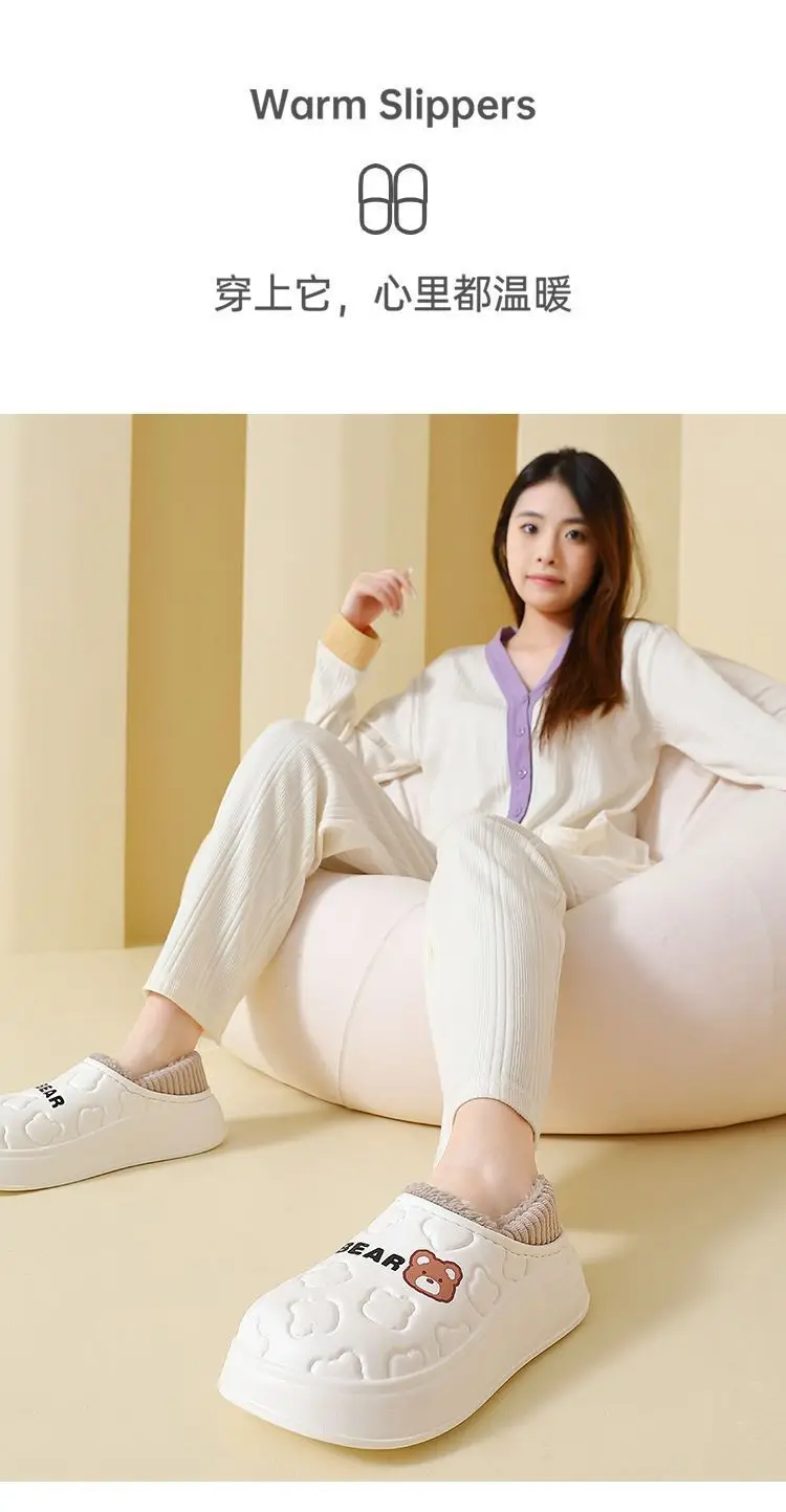 2025 Winter Hot Style Couple Men and Women Home and Outdoor Cotton Slippers Eva Thick-Soled Warm Cotton Shoes Wholesale — feature 17