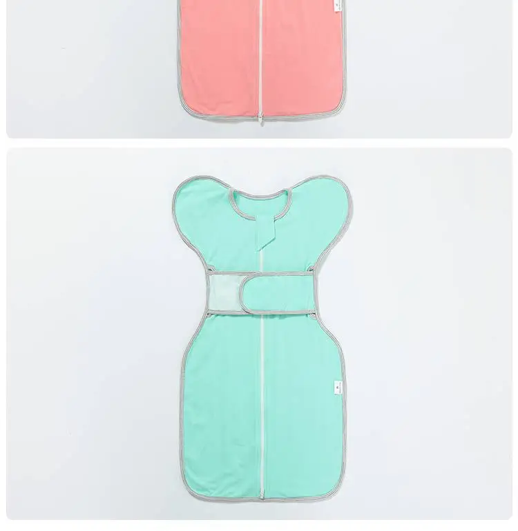 Newborn Anti-Jumping Sleeping Bag Pink Adjustable Belt — feature 9