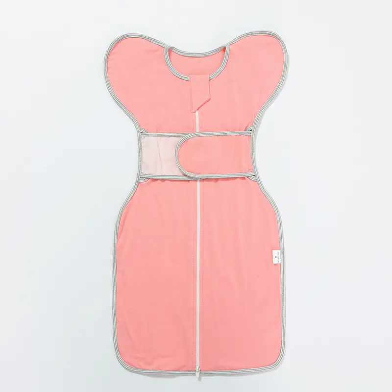 Newborn Anti-Jumping Sleeping Bag Pink Adjustable Belt - Image 7