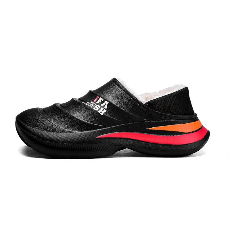 Baotou slippers men's winter outdoor wear fleece-lined warm waterproof cotton shoes boys office with heel replacement cotton slippers - Image 9