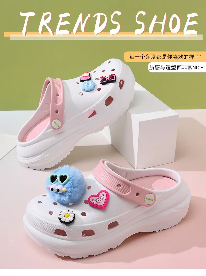 Women's thick-soled shoes diy breathable non-slip sandals EVA wear-resistant EVA non-smelly feet outdoor summer beach baotou — feature 1