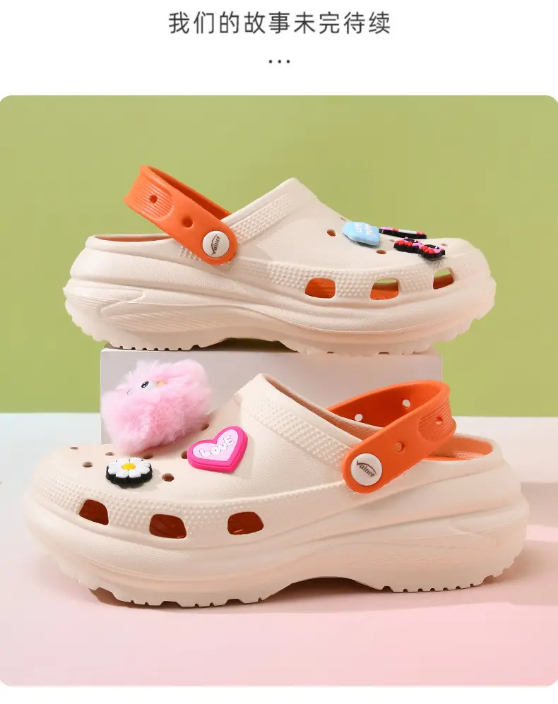 Women's thick-soled shoes diy breathable non-slip sandals EVA wear-resistant EVA non-smelly feet outdoor summer beach baotou — feature 13