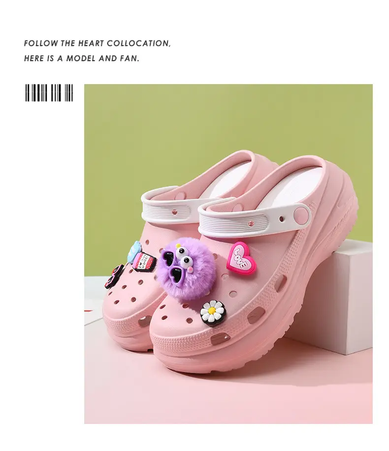 Women's thick-soled shoes diy breathable non-slip sandals EVA wear-resistant EVA non-smelly feet outdoor summer beach baotou — feature 14