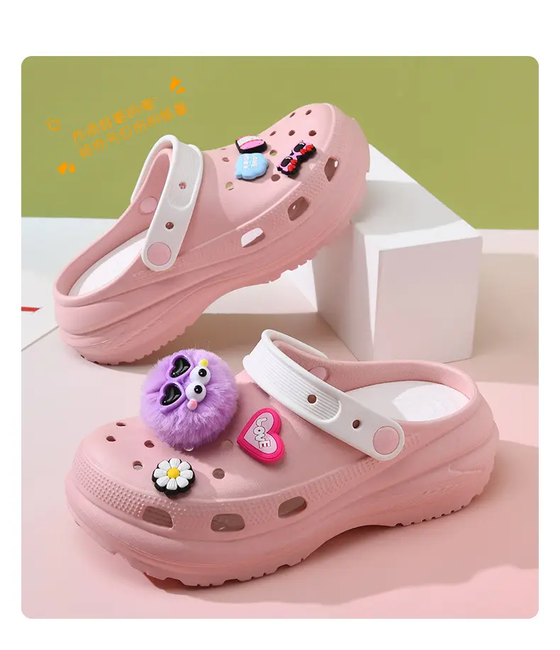 Women's thick-soled shoes diy breathable non-slip sandals EVA wear-resistant EVA non-smelly feet outdoor summer beach baotou — feature 15