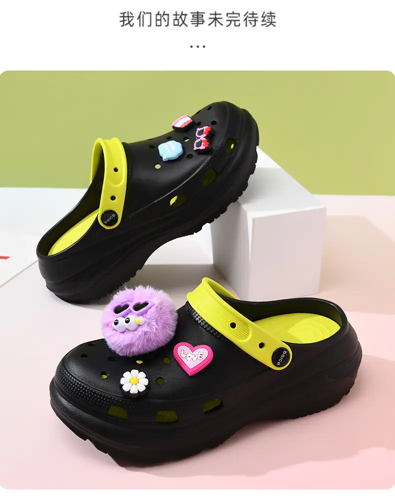 Women's thick-soled shoes diy breathable non-slip sandals EVA wear-resistant EVA non-smelly feet outdoor summer beach baotou — feature 17