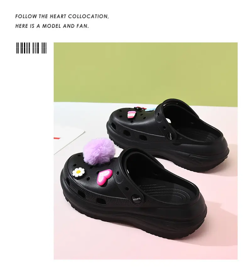 Women's thick-soled shoes diy breathable non-slip sandals EVA wear-resistant EVA non-smelly feet outdoor summer beach baotou — feature 18