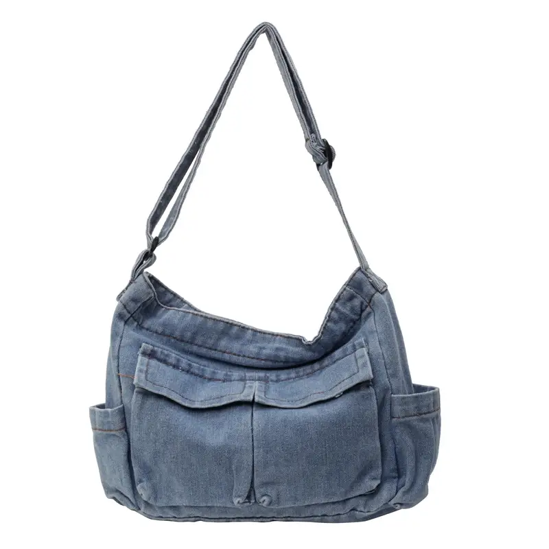 Denim Shoulder Bag Women Korean Style Large Capacity - Image 8