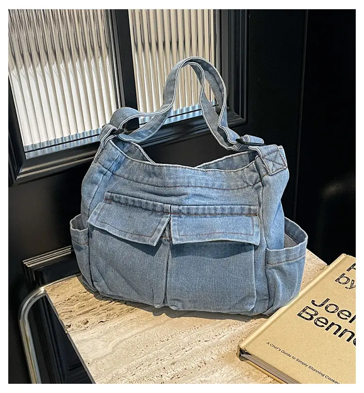 Denim Shoulder Bag Women Korean Style Large Capacity — feature 1