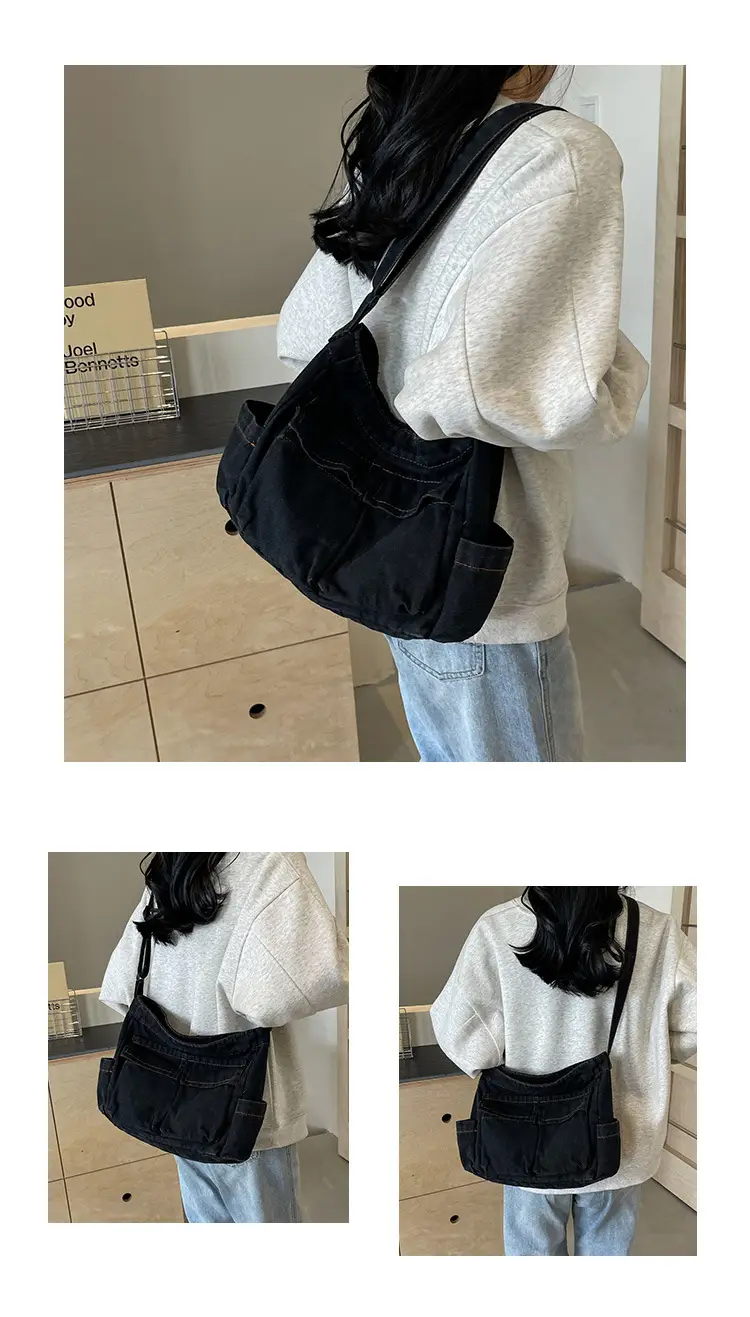 Denim Shoulder Bag Women Korean Style Large Capacity — feature 10