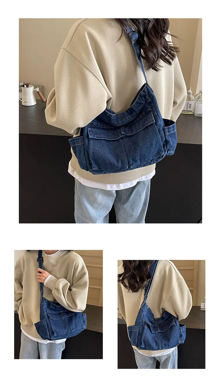 Denim Shoulder Bag Women Korean Style Large Capacity — feature 11
