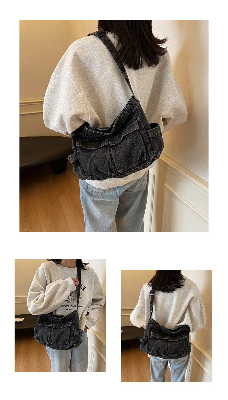 Denim Shoulder Bag Women Korean Style Large Capacity — feature 12