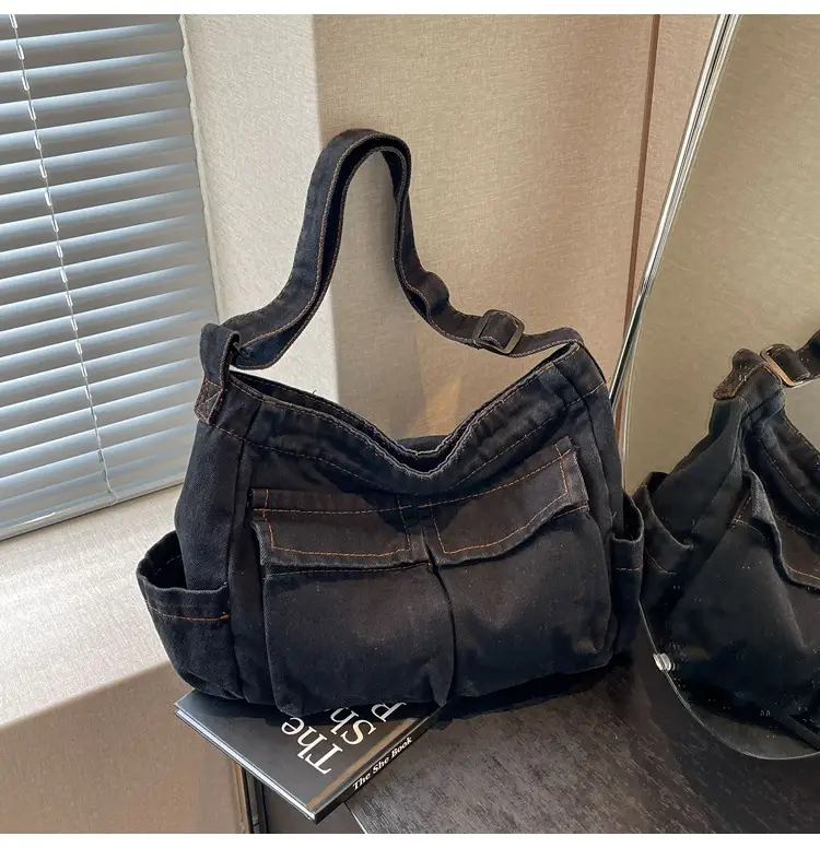 Denim Shoulder Bag Women Korean Style Large Capacity — feature 16