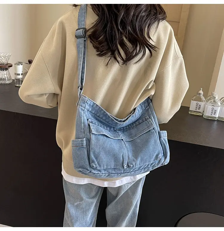 Denim Shoulder Bag Women Korean Style Large Capacity — feature 19