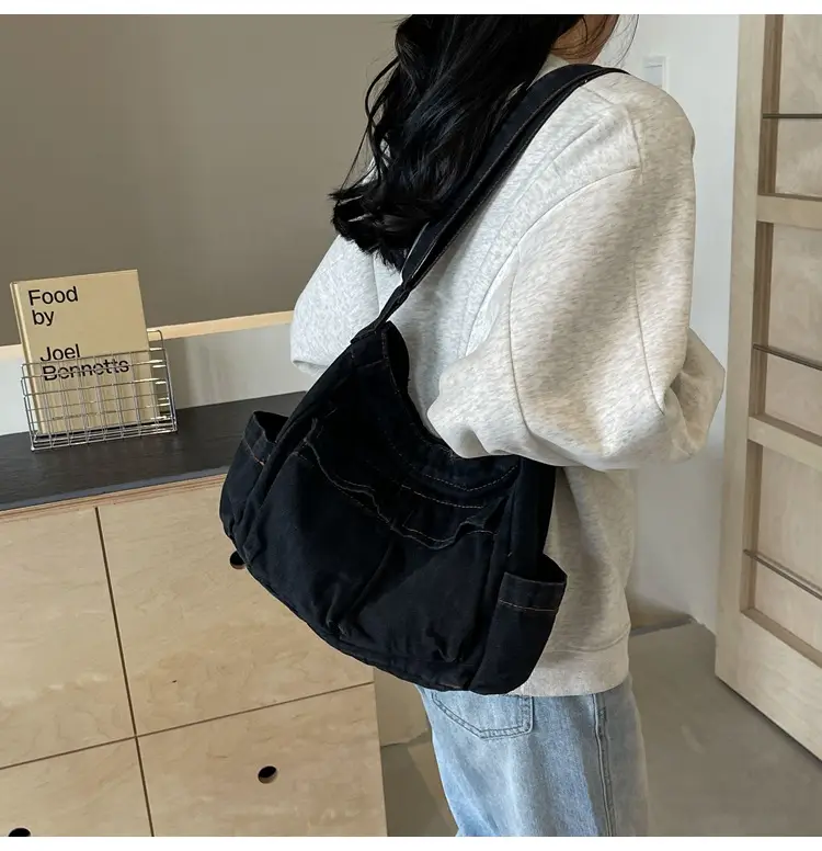 Denim Shoulder Bag Women Korean Style Large Capacity — feature 26