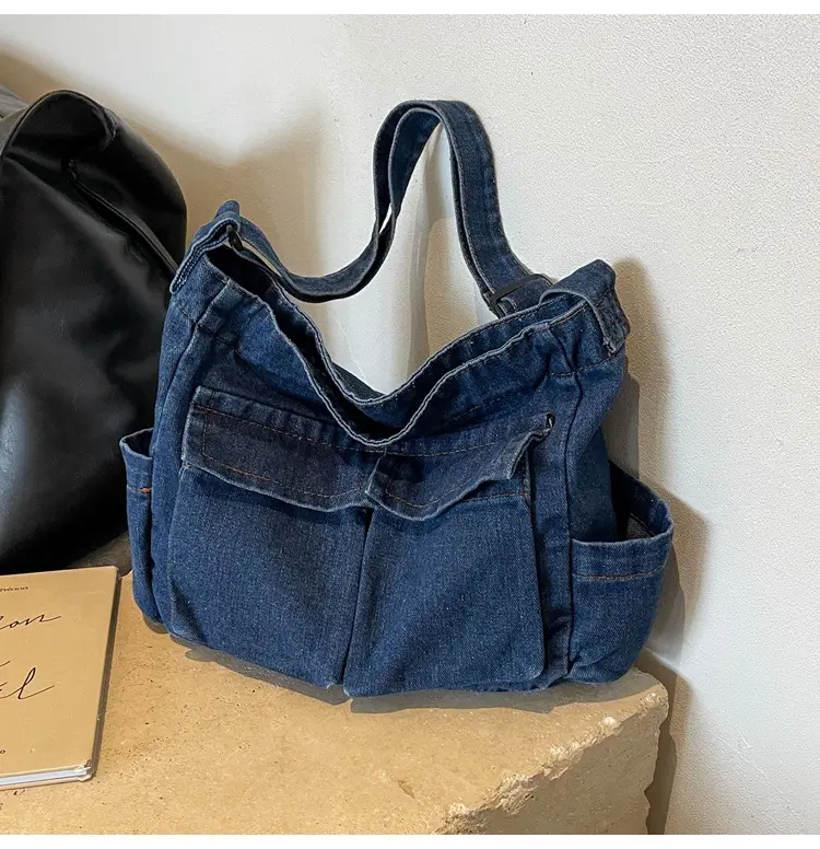 Denim Shoulder Bag Women Korean Style Large Capacity — feature 30