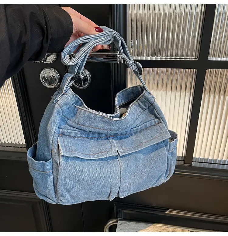 Denim Shoulder Bag Women Korean Style Large Capacity — feature 35